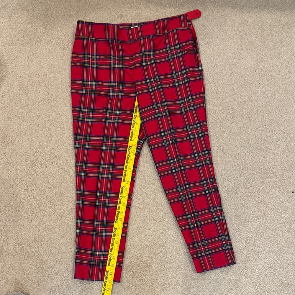 Talbots Red Plaid Ankle Pants